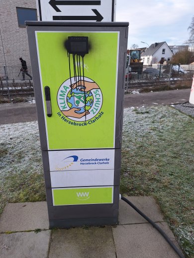 besprühte Ladesäule