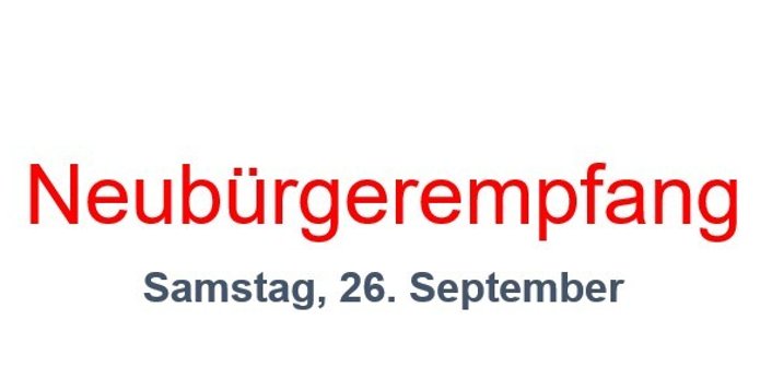 Schriftzug Neubürgerempfang