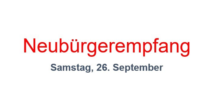 Schriftzug Neubürgerempfang